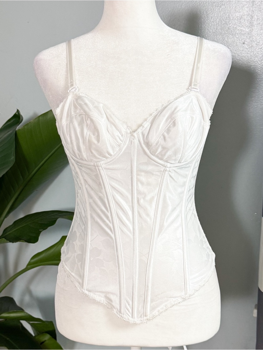 David’s Bridal White Bustier Corset Bra 34B Removable Straps Bridal Lingerie - Picture 10 of 10